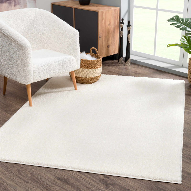 Judy Solid White Washable Rug