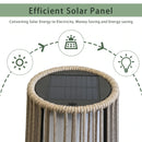 2 Piece Solar Powered Lantern Wicker Solar Patio Lamp Grey by JHY DESIGN