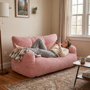 2-Person Bean Bag Sofa Chair, 63" Wide Corduroy with Memory Foam