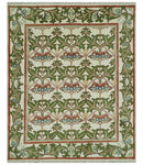 Hand Knotted Ivory and Green Floral Traditional Antique Style Wool Area Rug by The Rug Decor