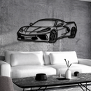 Corvette C8 Perspective Metal Car Wall Art - MT1125