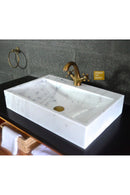 Handcrafted Natural Marble Vessel Sink for Bathroom Vanity