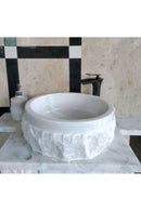 Split Face Marble Vessel Sink - Textured Natural Stone Bathroom Basin