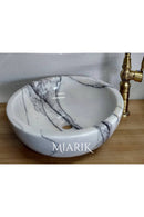 Natural Marble Vessel Sink - Modern Bathroom Bowl Basin