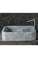 Handcrafted Natural Marble Vessel Sink for Bathroom Vanity