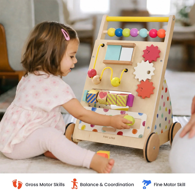 Tiny Land® Premium Natural Wooden Activity Walker, photo 2 of 10