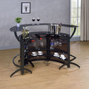 Elaina - 3 Piece Curved Freestanding Home Bar - Black by HouseOfZazla