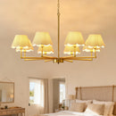 8-Light Rope and Fabric Shade Gold Chandelier by HouseOfZazla