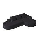 Modern Curved Sofa, L-Shaped Modular Sectional Set With 3 Pillows by HouseOfZazla