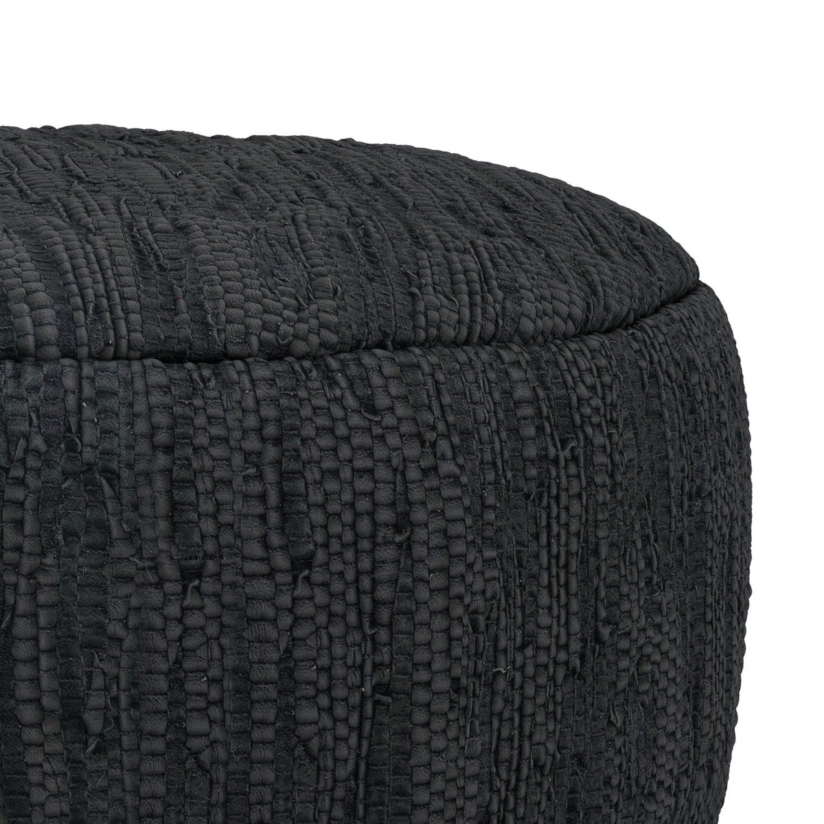 Fredrik - Round Pouf - Black, photo 3 of 9