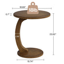 C-Shaped Round End Table - Brown by HouseOfZazla