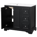 Bathroom Vanity With Sink, Soft-Close Doors, Adjustable U-Shelf, 3 Drawers by HouseOfZazla