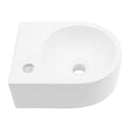 Modern Rectangle Wall Mount Bathroom Sink With Single Faucet Hole - White by HouseOfZazla