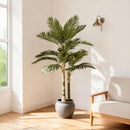 6FT Artificial Golden Cane Palm Tree with Black Pot