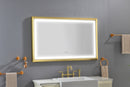 48 in. W x 30 in. H Oversized Rectangular Gold Framed LED Mirror Anti-Fog Dimmable Wall Mount Bathroom Vanity Mirror Wall Mirror Kit For Gym And Dance Studio