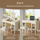 Multi Functional 2 In 1 Vanity Desk With Flip Top Mirror Material - White Oak by HouseOfZazla