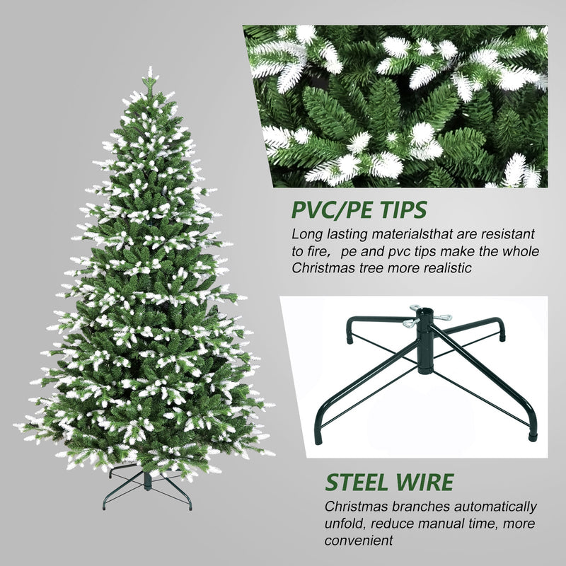 5FT Artificial Christmas Tree with White‑Tipped PE & PVC Mixed Tips, photo 3 of 7