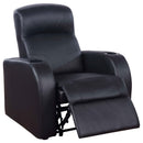 Cyrus Upholstered Track Arm Recliner Black