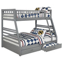 Keira - 2 Drawer Twin Over Full Bunk Bed - Gray by HouseOfZazla