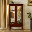 Curio Cabinet Lighted Curio Diapaly Cabinet With Adjustable Shelves And Mirrored Back Panel, Tempered Glass Doors (3 Tier), (E26 Light Bulb Not Included) by Unique Piece Furniture