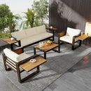 Aluminum Frame Large 4-Piece Outdoor Patio Furniture Set for 5 Person by HouseOfZazla