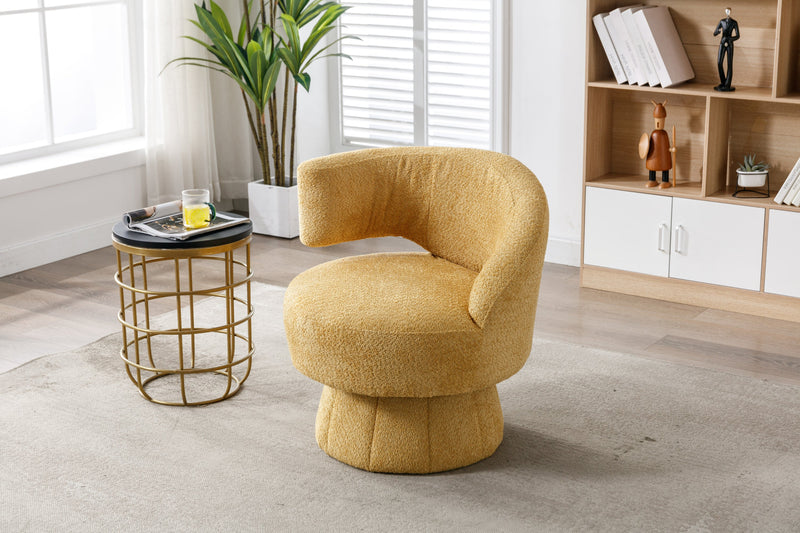360 Degree Swivel Cuddle Barrel Accent Chairs, Round Armchairs with Wide Upholstered, Fluffy Fabric Chair for Living Room, Bedroom, Office, Waiting Rooms