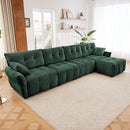 Sofa Set With Ottoman And Pillows, Textured, High Resilience Cushions by HouseOfZazla