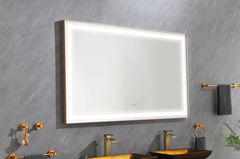60x36 LED Lighted Bathroom Wall Mounted Mirror with High Lumen+Anti-Fog Separately Control