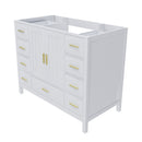 42" Bathroom Vanity Base Cabinet with 2 Soft-Close Double Doors & 9 Smooth Drawers