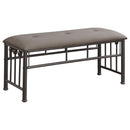 Upholstered Bench - Brown / Dark Bronze by HouseOfZazla