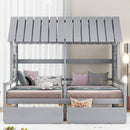 House Platform Beds With 2 Drawers, Side By Side Design by HouseOfZazla