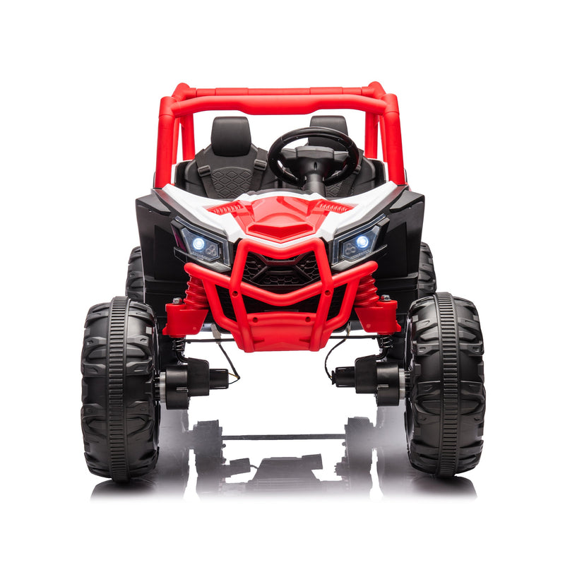 24V Ride On XXL UTV car for kid,2seater with two safety belts, Side by Side 4x4 Ride on Off-Road Truck with Parent Remote Control, Battery Powered Electric Car w/High Low Speed, two safety belts.