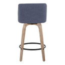 Toriano - Contemporary Fixed-Height Counter Stool & Swivel With Round Footrest (Set of 2) by HouseOfZazla