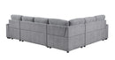 Nyhan - Upholstered Corner Sectional With Pull Out Loveseat And Storaged Chaise - Light Gray by HouseOfZazla