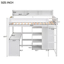 Loft Bed With Built In Desk, Storage Shelves, And Wardrobe by HouseOfZazla
