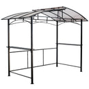 Grill Gazebo 8X5Ft, Outdoor Patio Canopy, Bbq Shelter With Steel Hardtop And Side Shelves - Black by HouseOfZazla