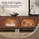 TV Stand With App-Controlled LED Lights, 2 Drawers & Door Storage by HouseOfZazla