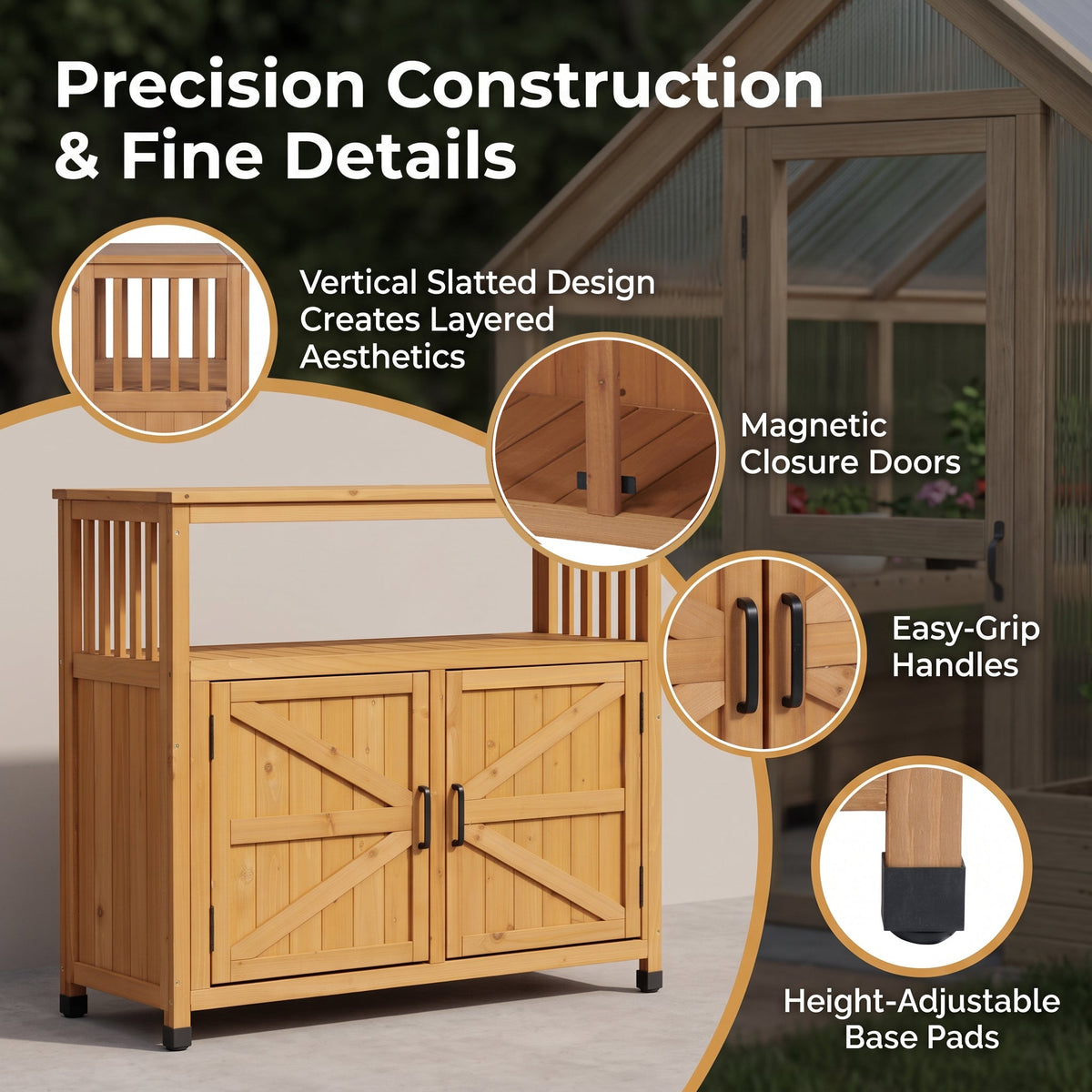 Wooden Patio Bar Table Set with Storage, photo 4 of 10
