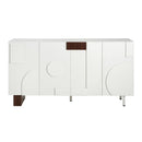 Sideboard Buffet Cabinet Wide Storage Unit With 4 Doors & Adjustable Shelves - White by HouseOfZazla