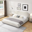 Upholstered Platform Bed Frame With Curved Headboard by HouseOfZazla