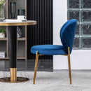 Amoa - Contemporary Velvet Upholstery Dining Chair - Blue by HouseOfZazla