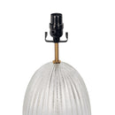 Aurora - Ribbed Lamp Base Clear Table Lamp Large Linen Shade - Beige / Clear / Gold by Unique Piece Furniture