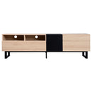 TV Stand For 80'' TV With Double Storage Space, Media Console Table With Drop Down Door