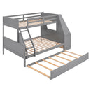 Bunk Bed With Trundle And Built In Desk, 3 Storage Drawers And Shelf by HouseOfZazla