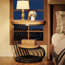 Round Vintage End Table With 2 Tier Storage by HouseOfZazla