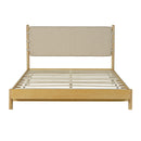 Premium Rubber Wood Platform Bed Frame, Queen Size with Headboard by HouseOfZazla