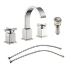 2 Handle Widespread Bathroom Faucet With Pop Up Drain And 2 Water Supply Lines - Brushed Nickel by HouseOfZazla