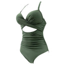 WomenÕs One Piece Swimsuit Beachwear Swimwear Tummy Control Cutout High Waist Bathing Suit Wrap