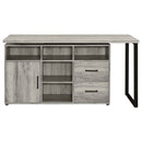 Corrado - L-Shape Office Desk With Storage - Gray