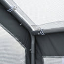 8' x 6' x 7' Walk-In Greenhouse, Outdoor Garden Warm Hot House with 4 Roll-up Windows, 2 Zippered Doors and Weather Cover, White